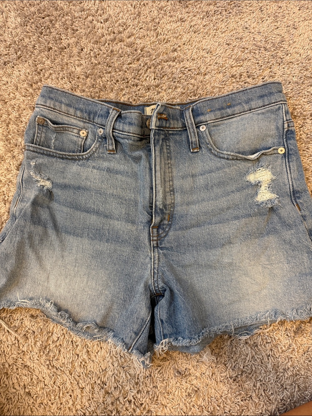 Madewell Light Blue High-Rise Denim Shorts